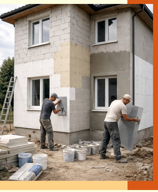 Утепление дома из газобетона в Кинешме от 4245 руб./м² — заказать у ТепломастерКнш